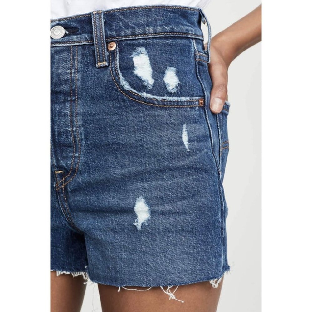 Levi's Ribcage Denim Shorts - Picture 6 of 14